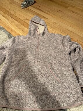 Cozy Heathered Pink Half-Zip Hoodie